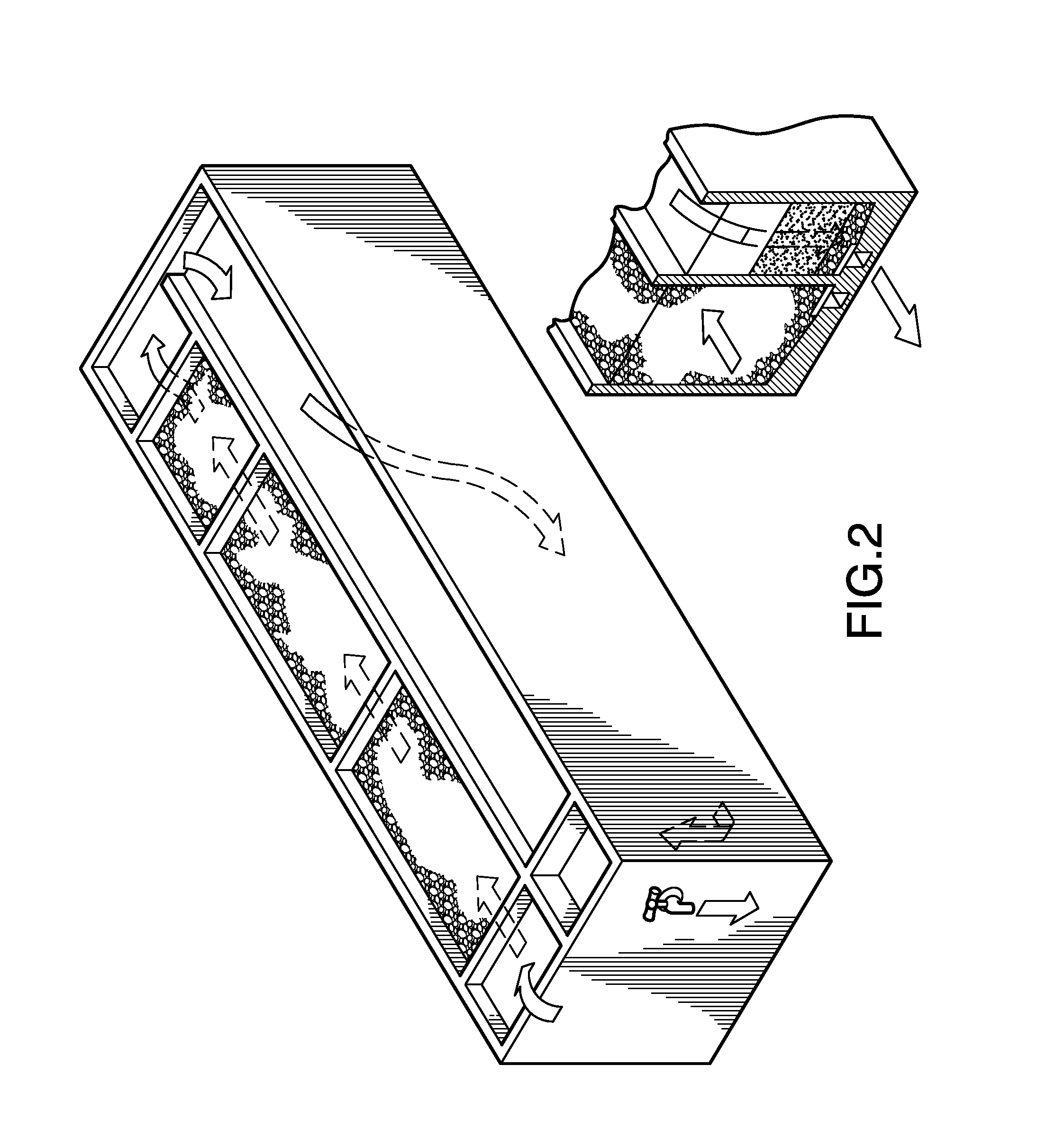 Inexpensive fourth world primitive water cleanser with key parts transportable in suitcase size packaging