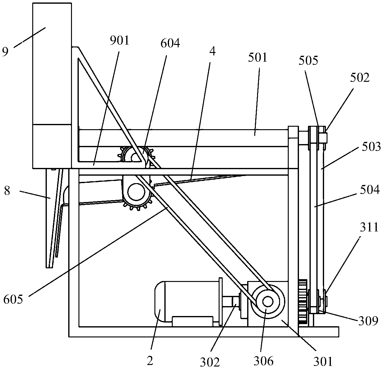 Double-rotating and opposite-peeling banana stem fiber extraction machine