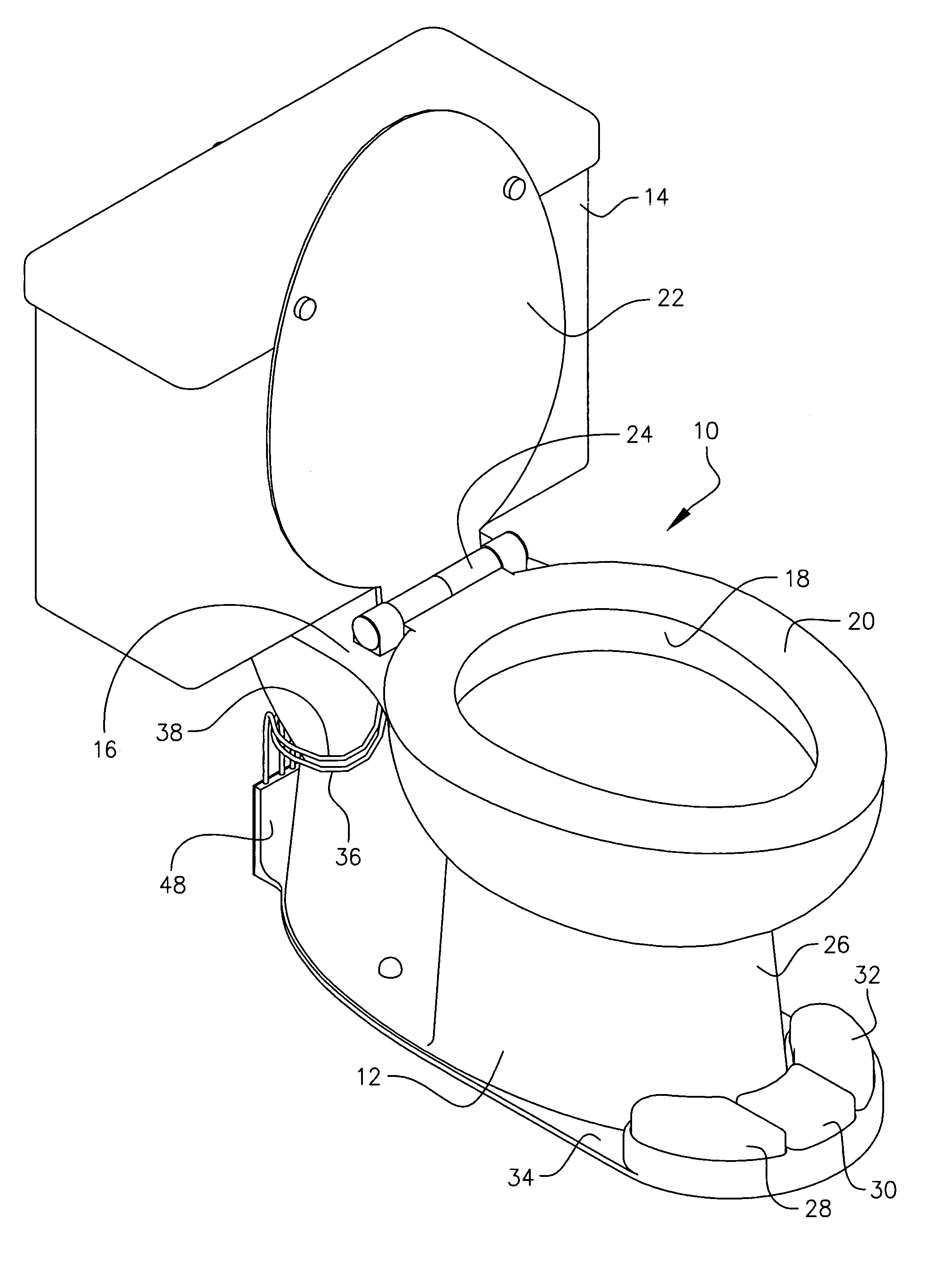 Flushing activator and toilet seat and lid lifting and closing mechanism