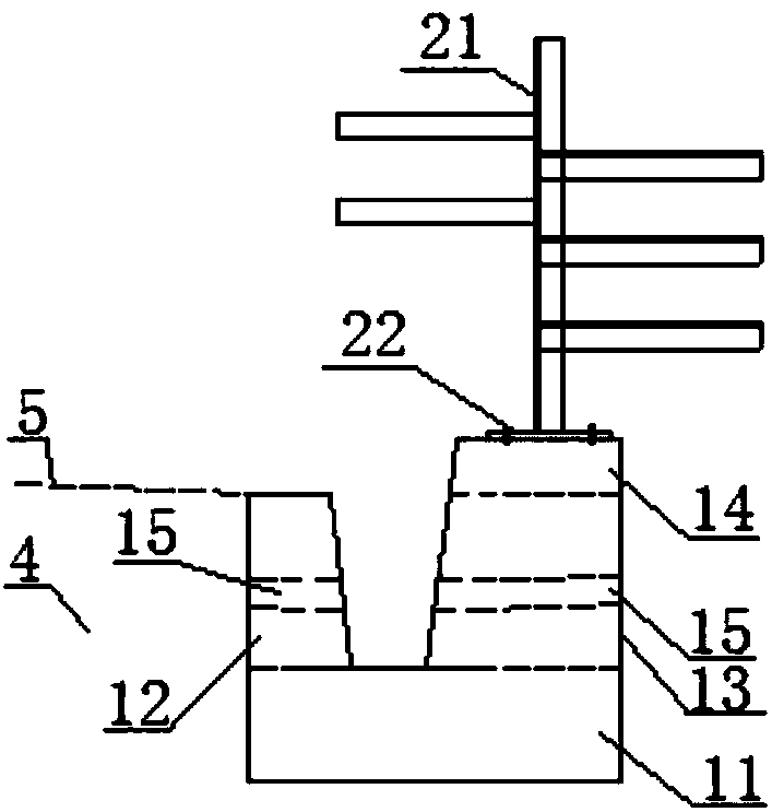 A line-to-line drainage structure used in the double-line section of the low-lying low-speed magnetic levitation line