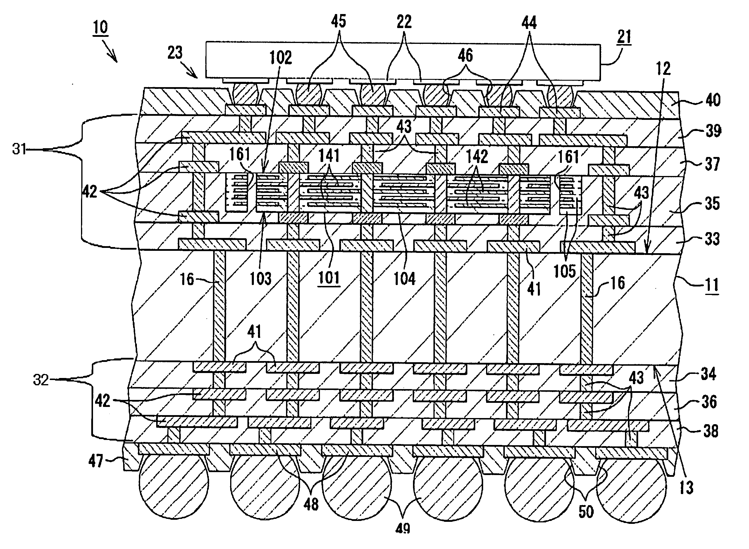 Built-in capacitor type wiring board and method for manufacturing the same