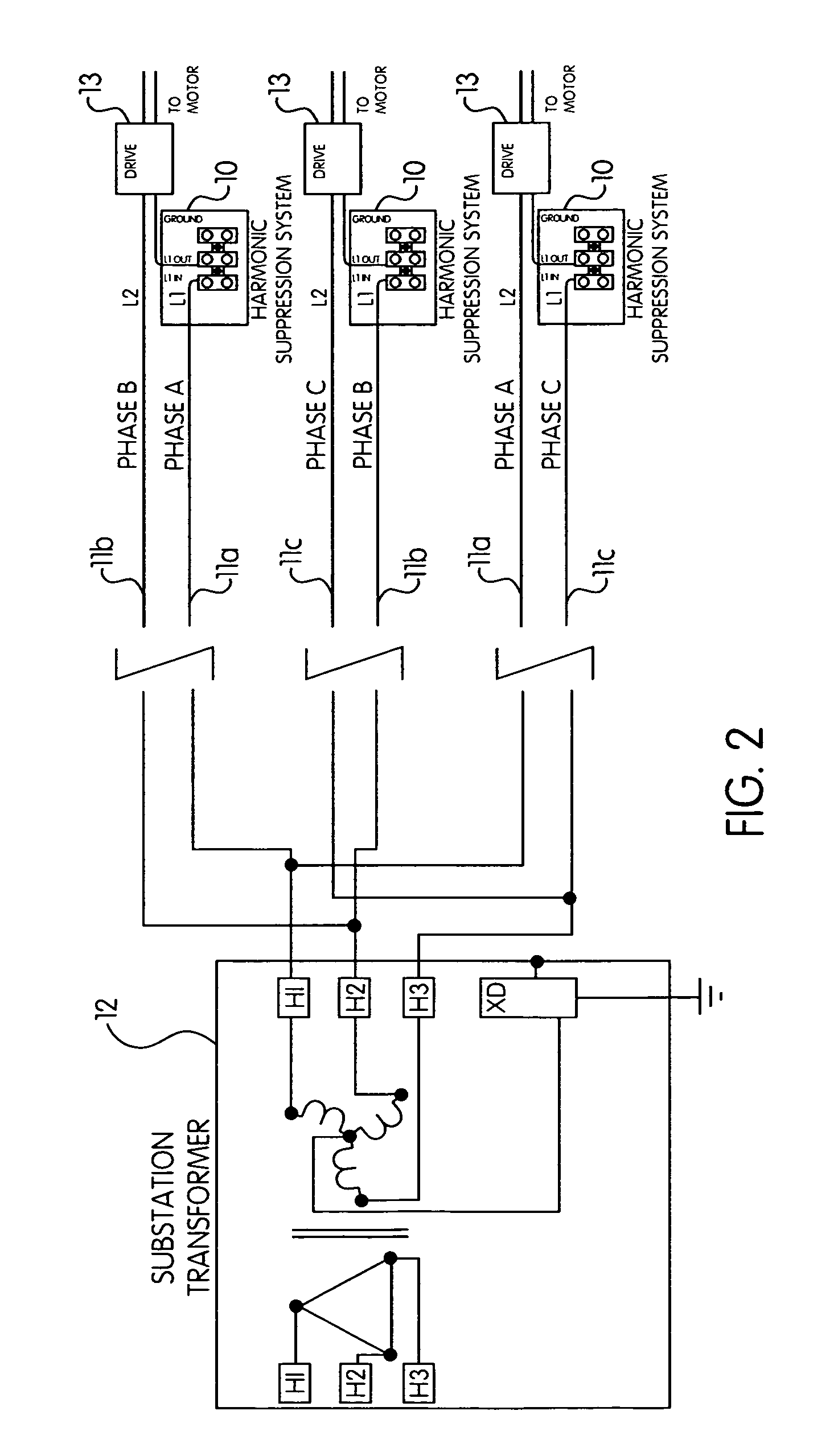 Electrical harmonic suppression system and enclosure for the same