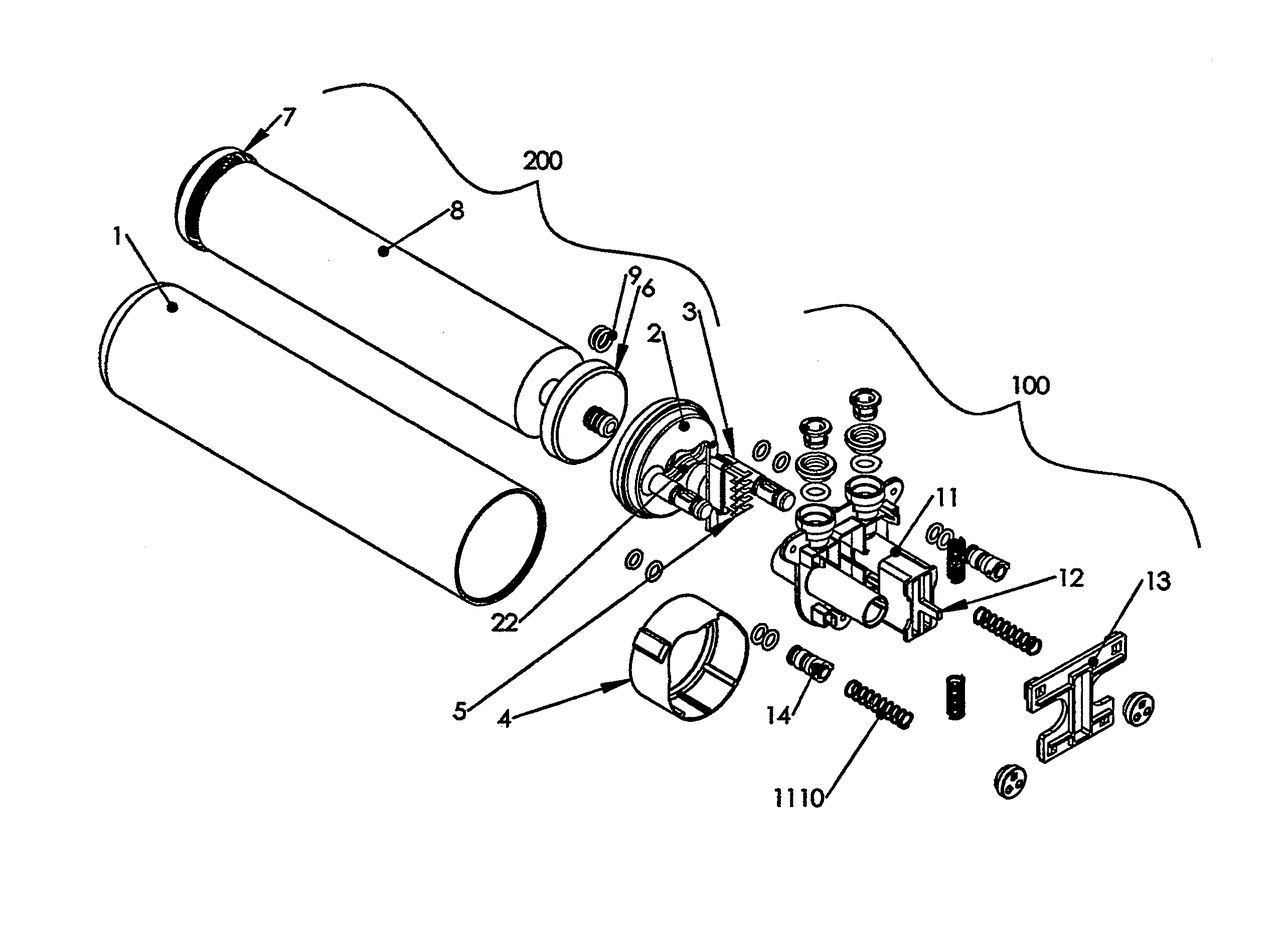 Push filter with floating key lock