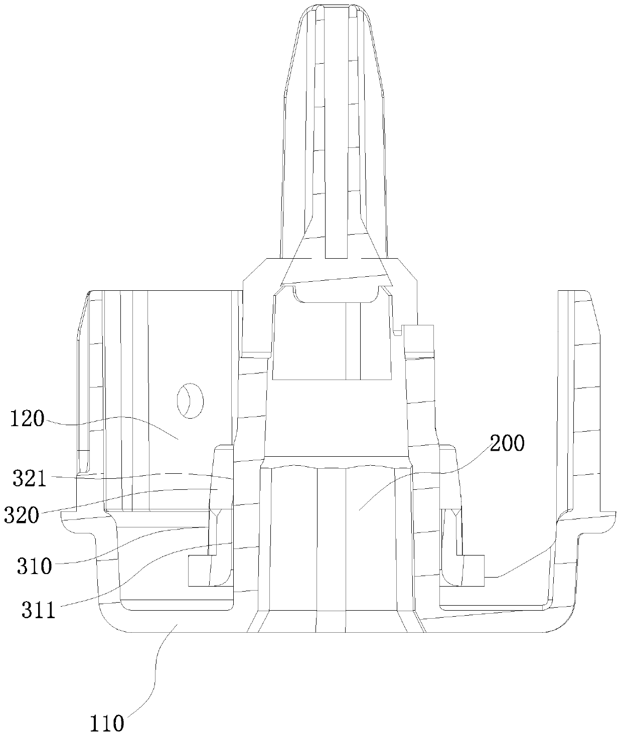 Connecting structure of inner end cover and reel pipe end socket and object shielding curtain