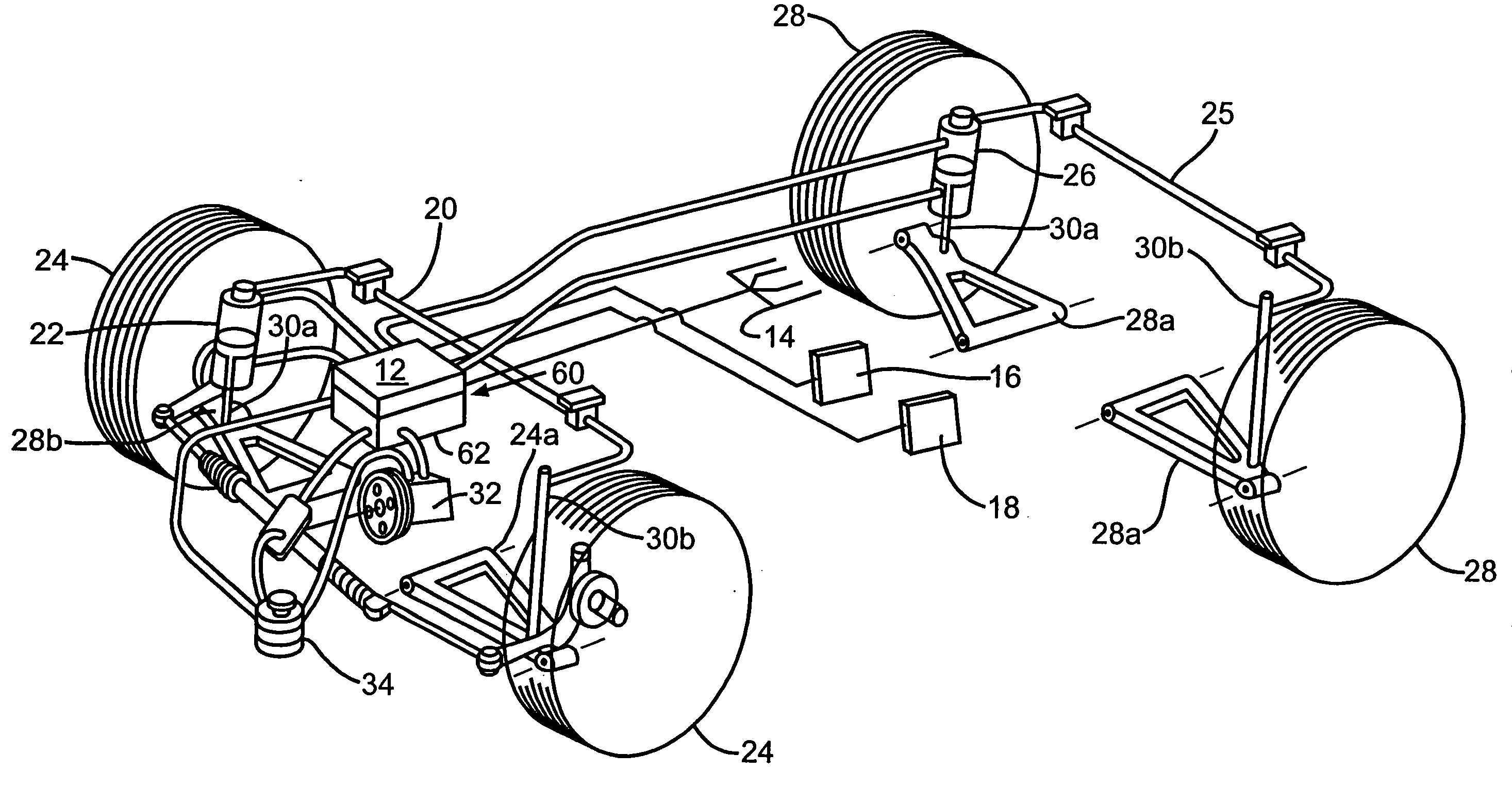 Integrated control unit for an active roll control system for a vehicle suspension system