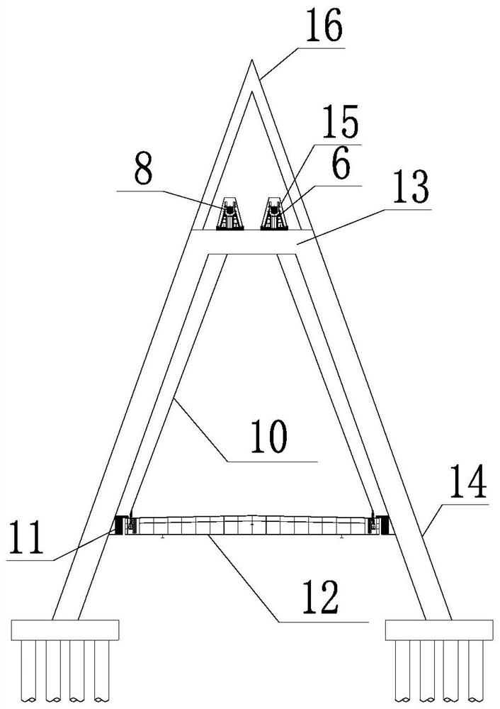 Single-tower self-anchored suspension bridge structure without lower cross beam and construction method of single-tower self-anchored suspension bridge structure