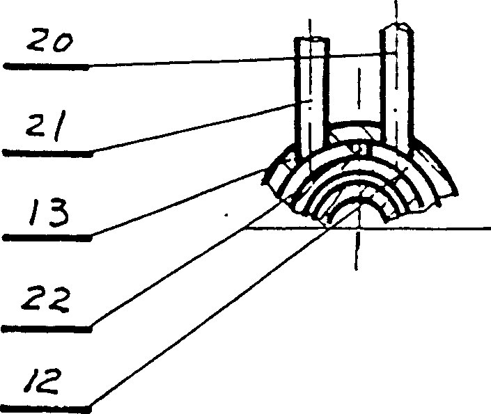 Coaxial powder-feeding mouth for inner wall laser metling covering and alloying treatment of hold pieces