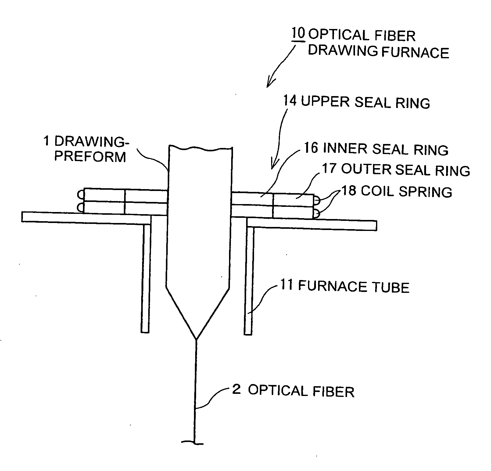 Optical fiber drawing apparatus, sealing mechanism for the same, and method for drawing an optical fiber