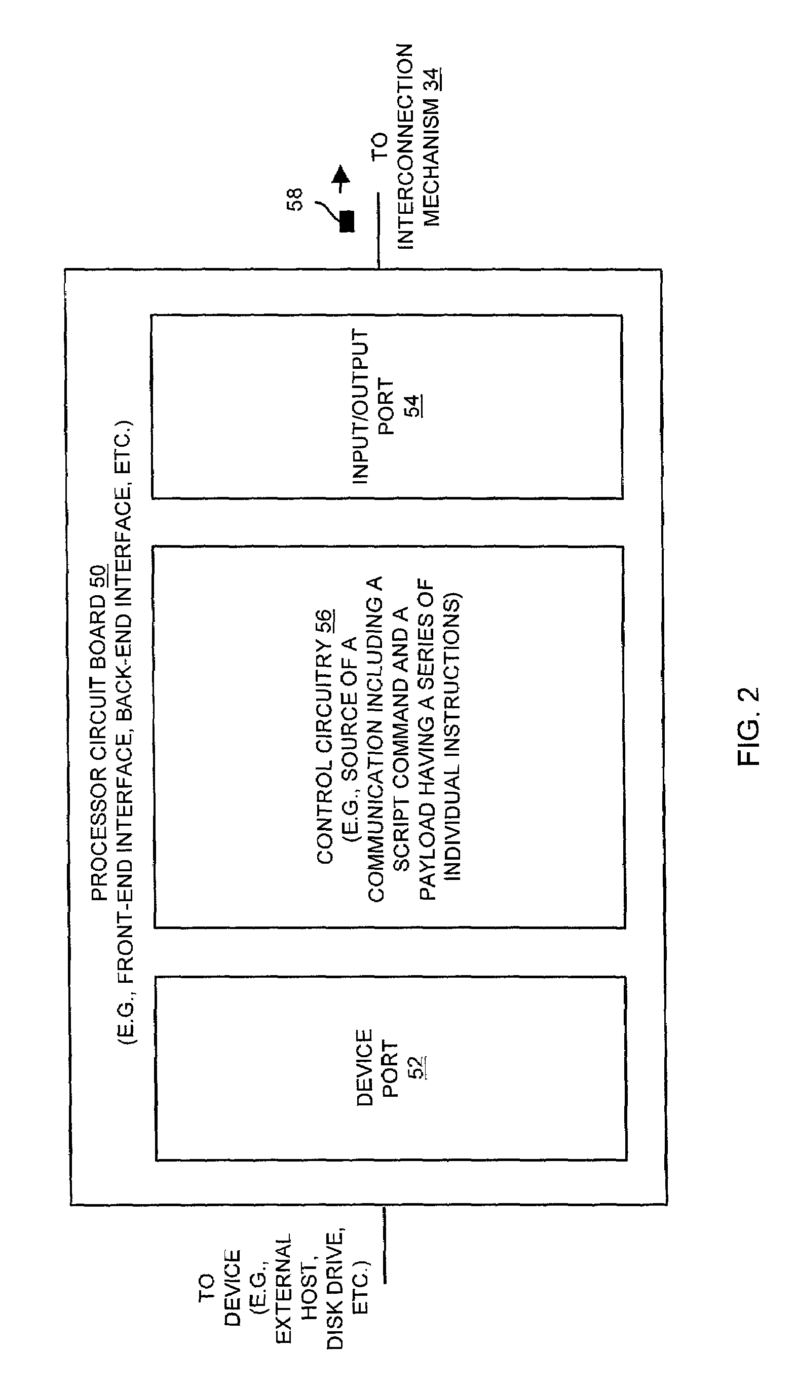 Data storage system having an improved memory circuit board configured to run scripts