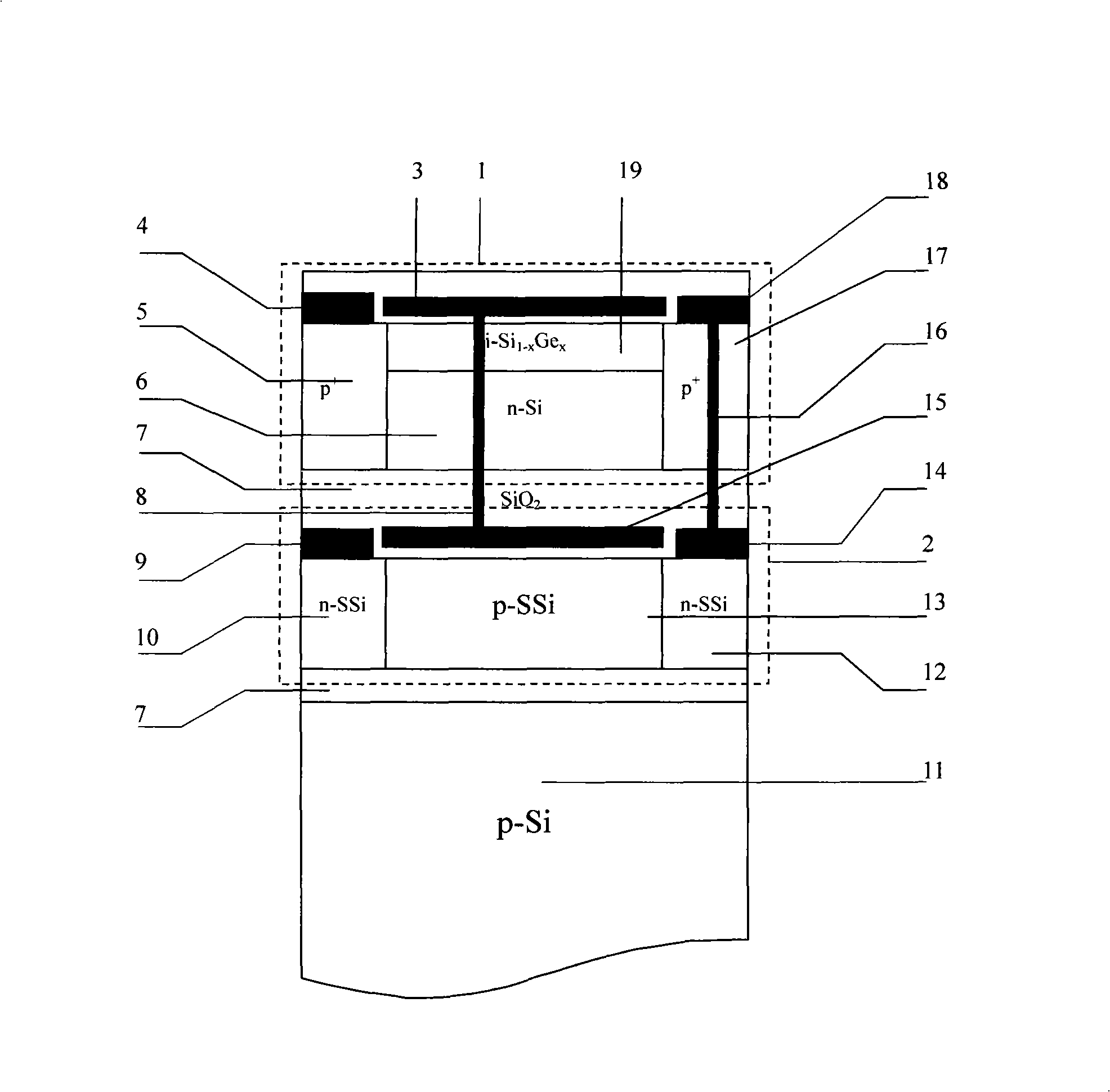 Poly-SiGe gate three-dimensional strain CMOS integrated component and preparation method thereof