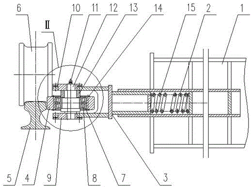 A horizontal wheel anti-gnawing rail device of a two-force rod system