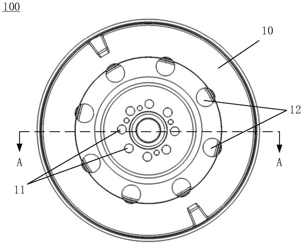 Flywheel structure of engine and engine