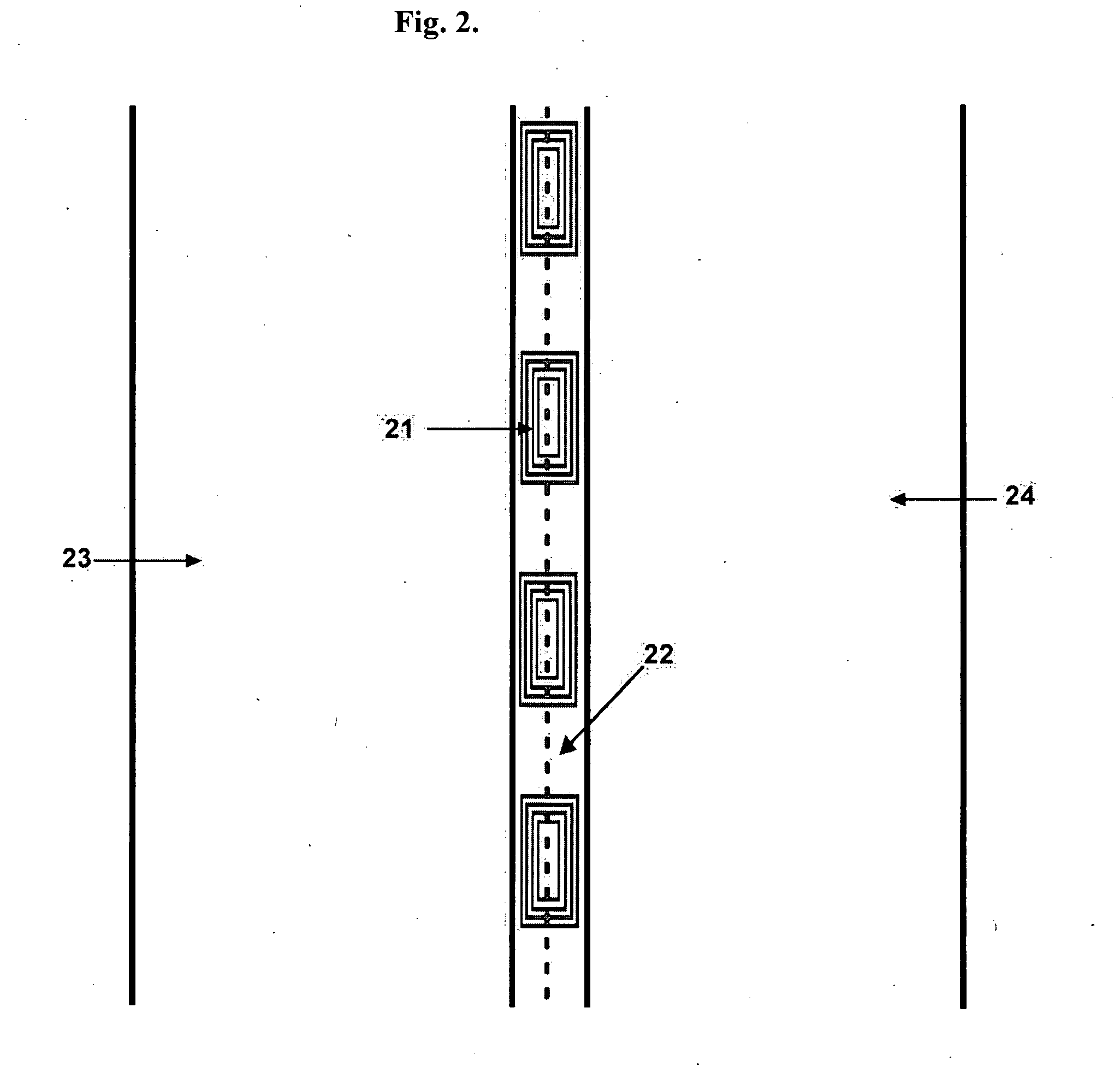 Tracking lane marker position through use of information-transmiting device