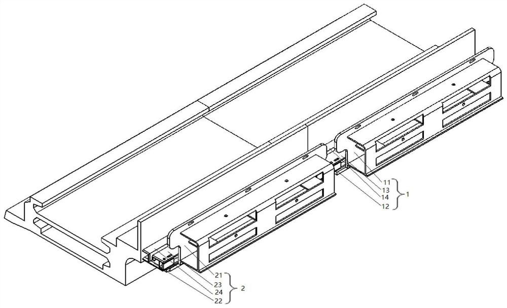 Guiding rail assembly and cable dragging device of coal mining machine