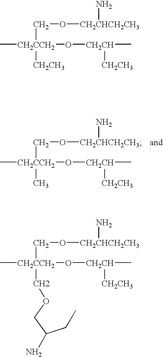 Polyether polyamine agents and mixtures therefor