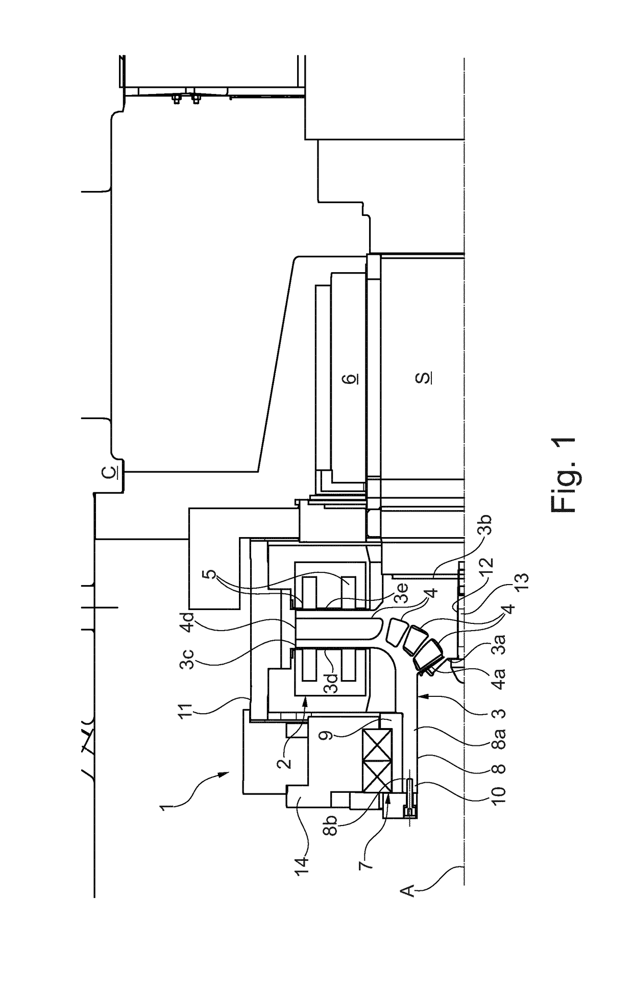 Magnetic bearing for a turbomachine