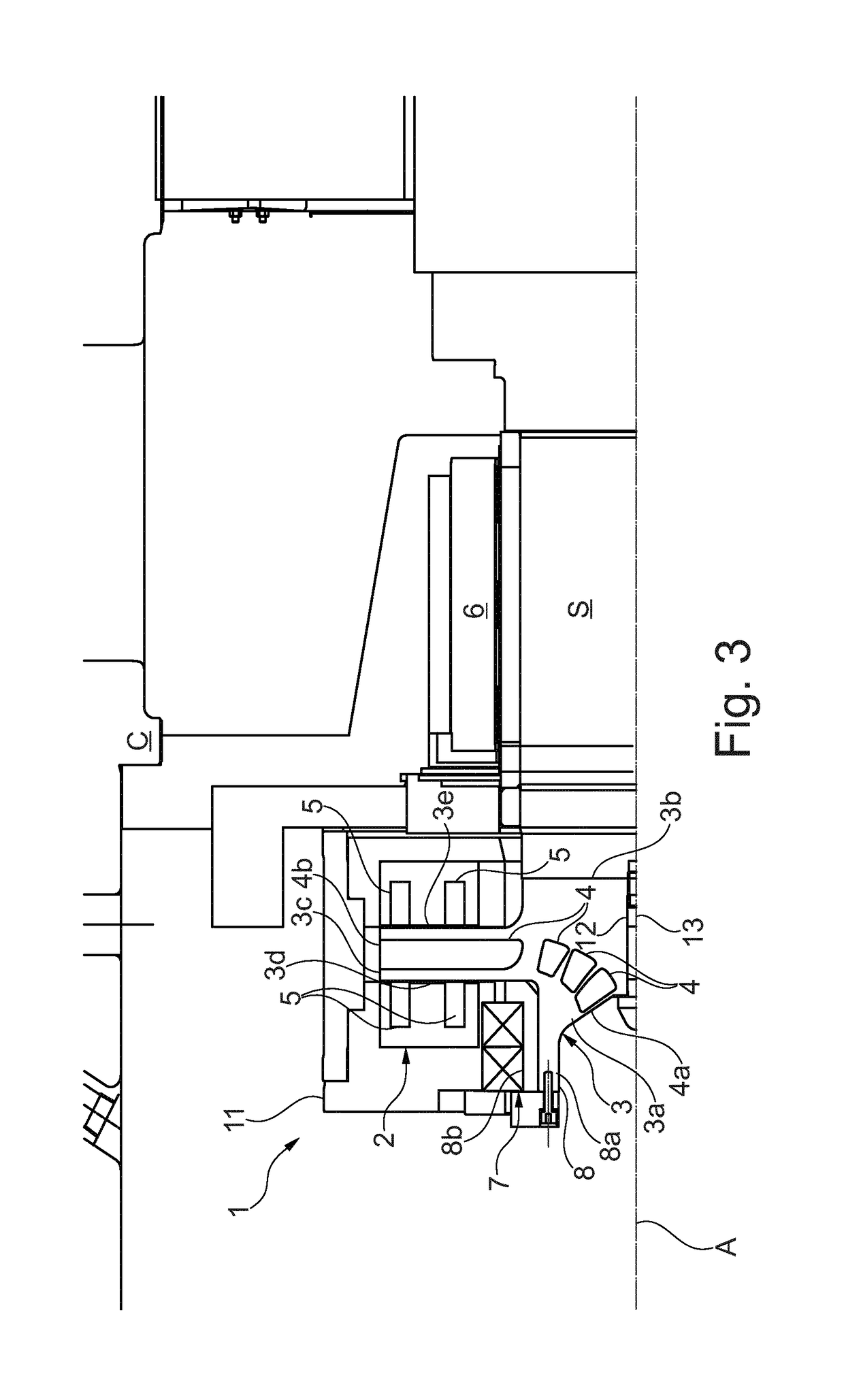 Magnetic bearing for a turbomachine