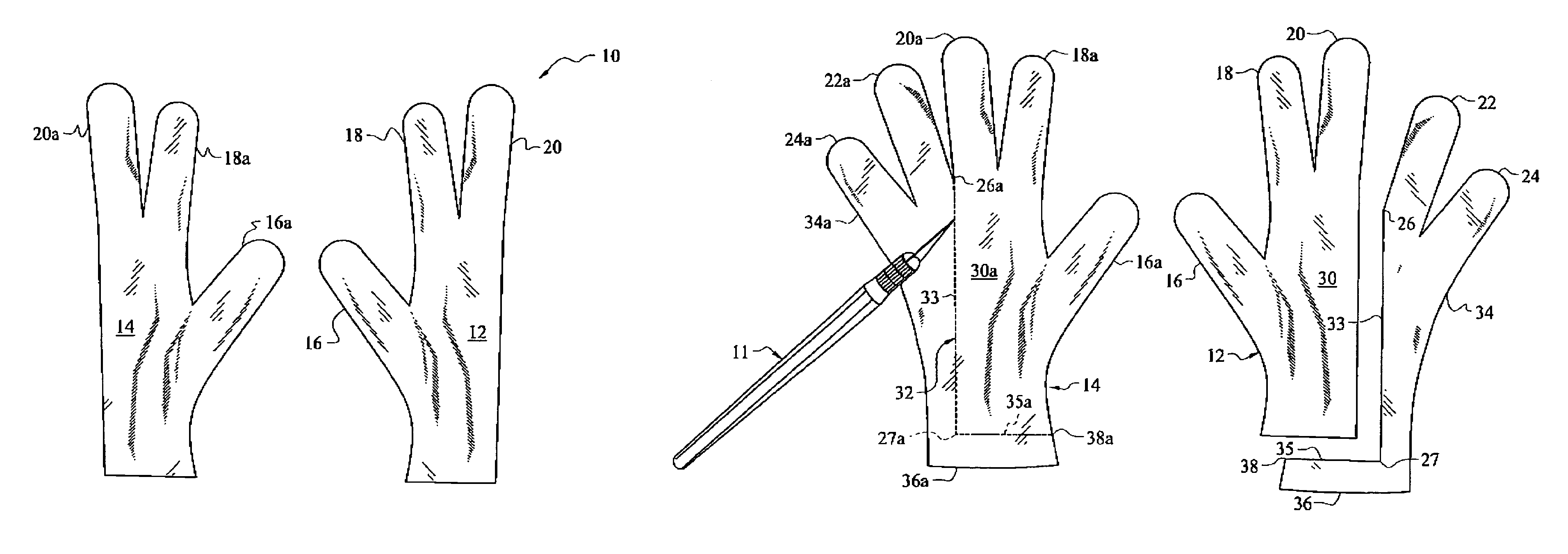 Mitt for thumb, index finger, and middle finger
