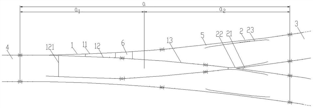 No. 3.5 symmetrical turnout suitable for 762 mm gauge and construction method thereof