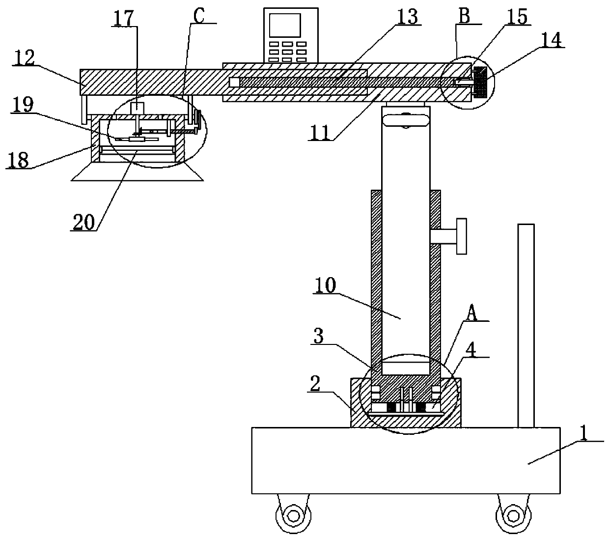 Nursing floor-type heating lamp