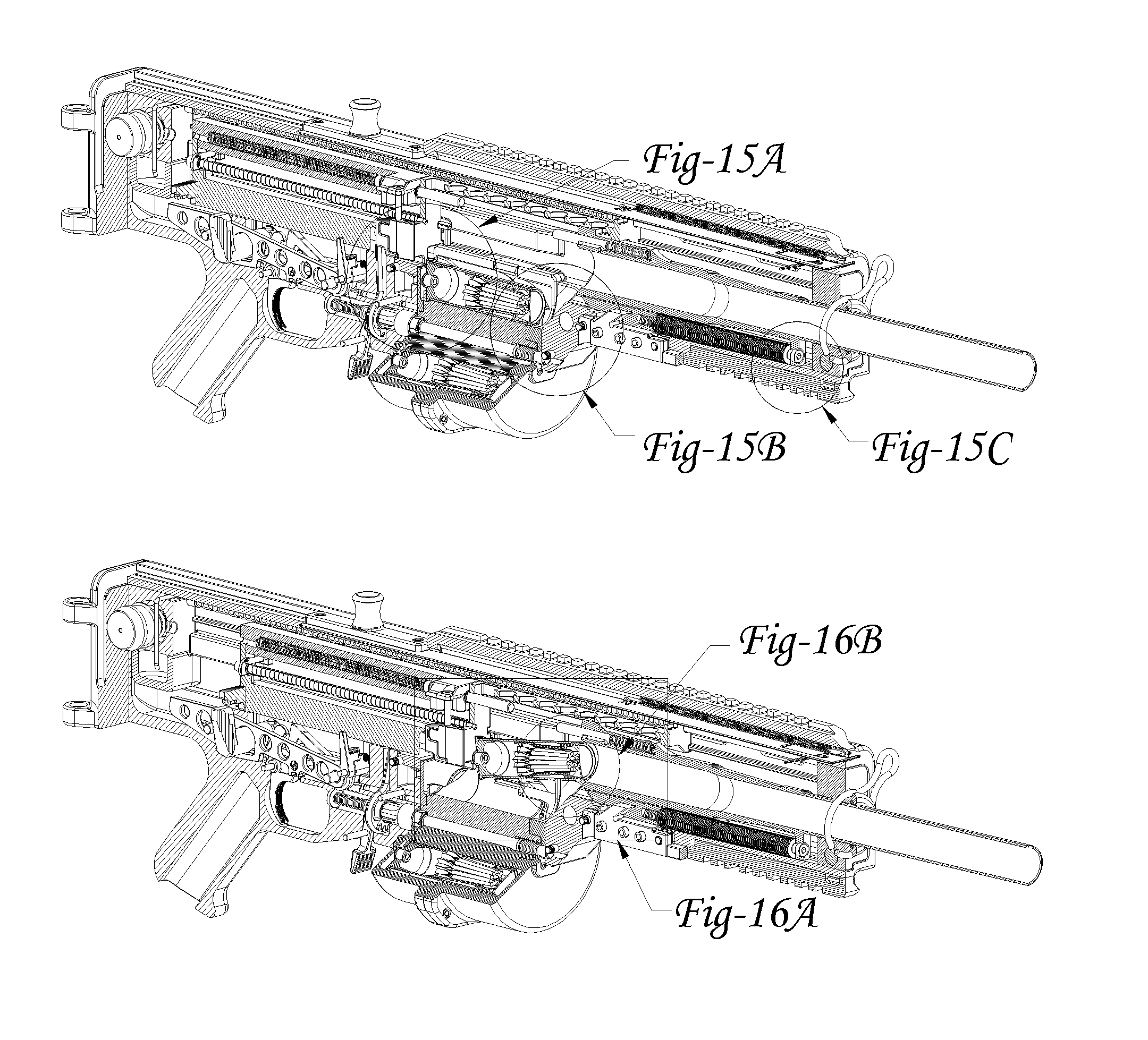 Urban combat system automatic firearm having ammunition feed controlled by weapon cycle
