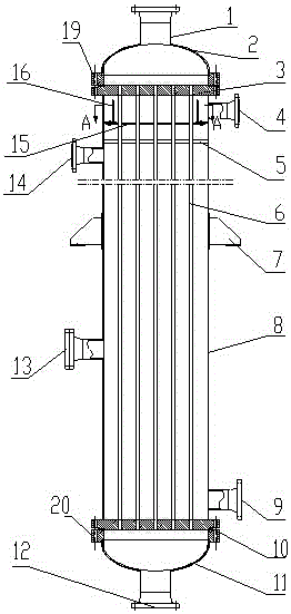 Vertical-tube falling film absorption reactor