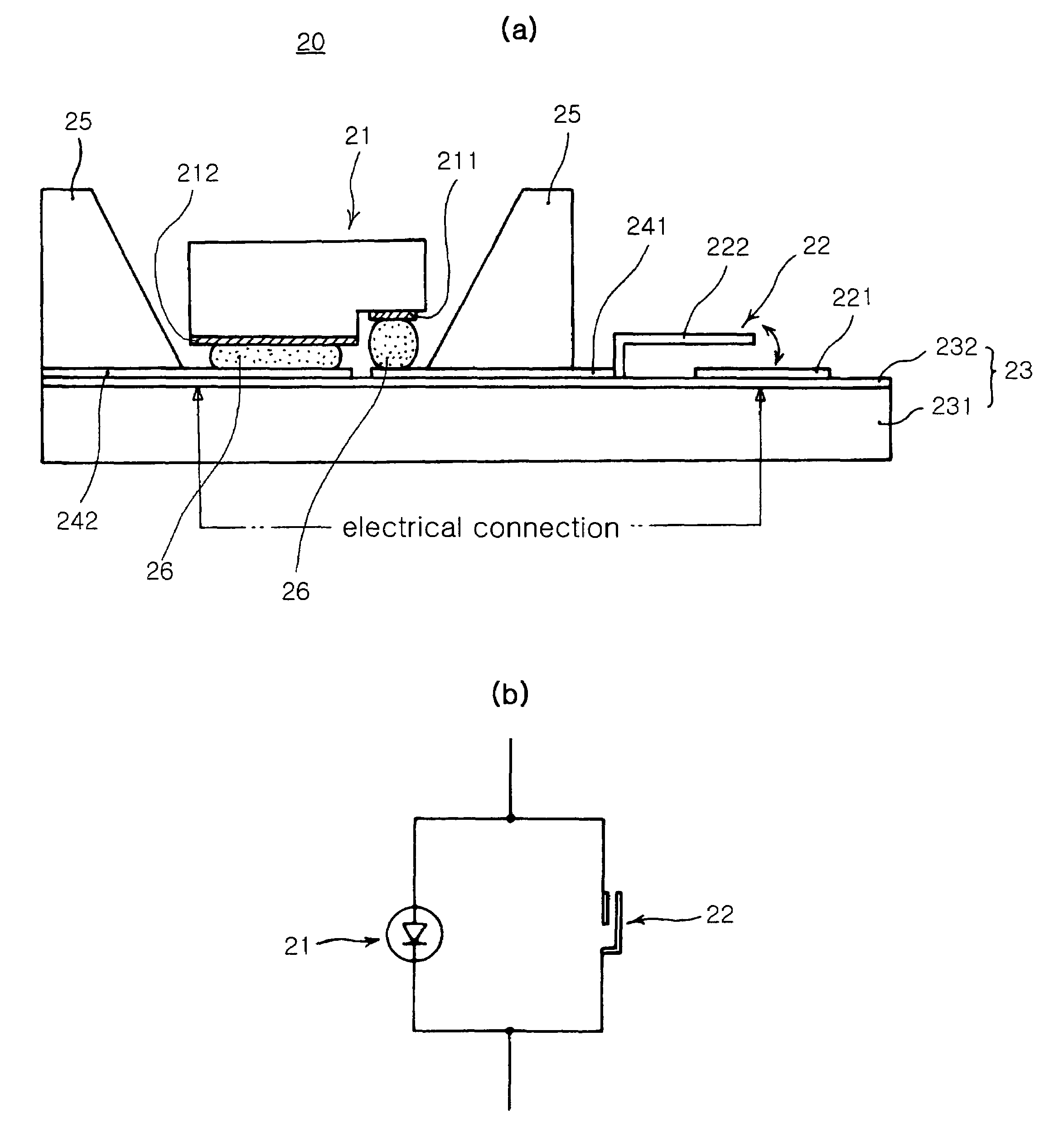 Light emitting diode package with protective function against electrostatic discharge