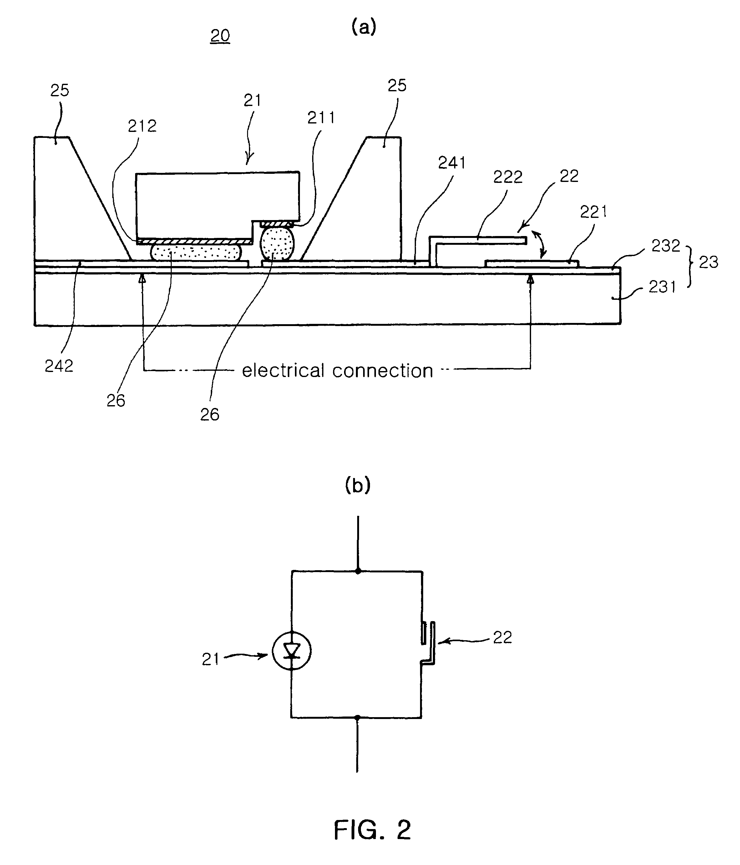 Light emitting diode package with protective function against electrostatic discharge