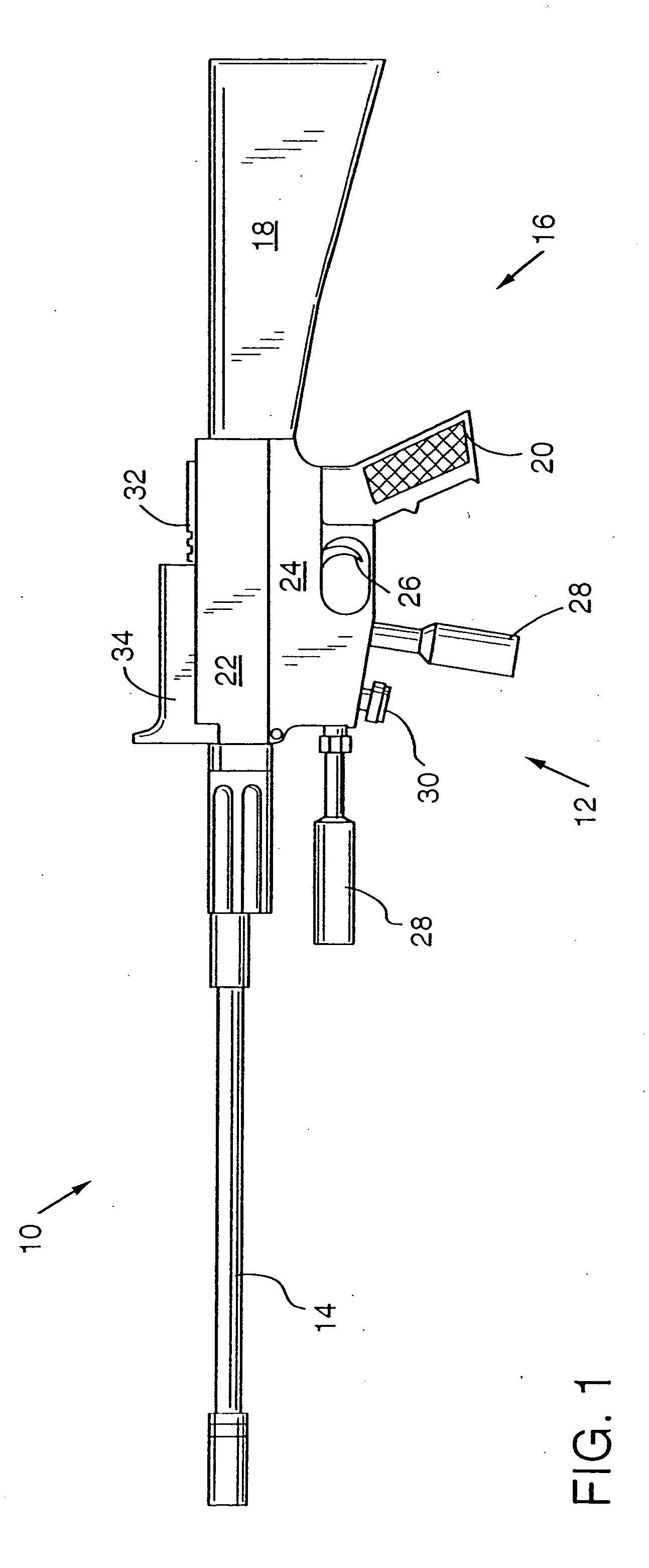 Compressed gas-powered gun simulating the recoil of a conventional firearm