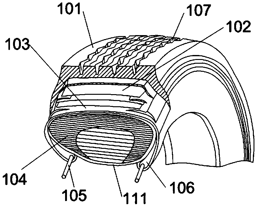 An anti-explosion tire with a built-in polyhedral airbag