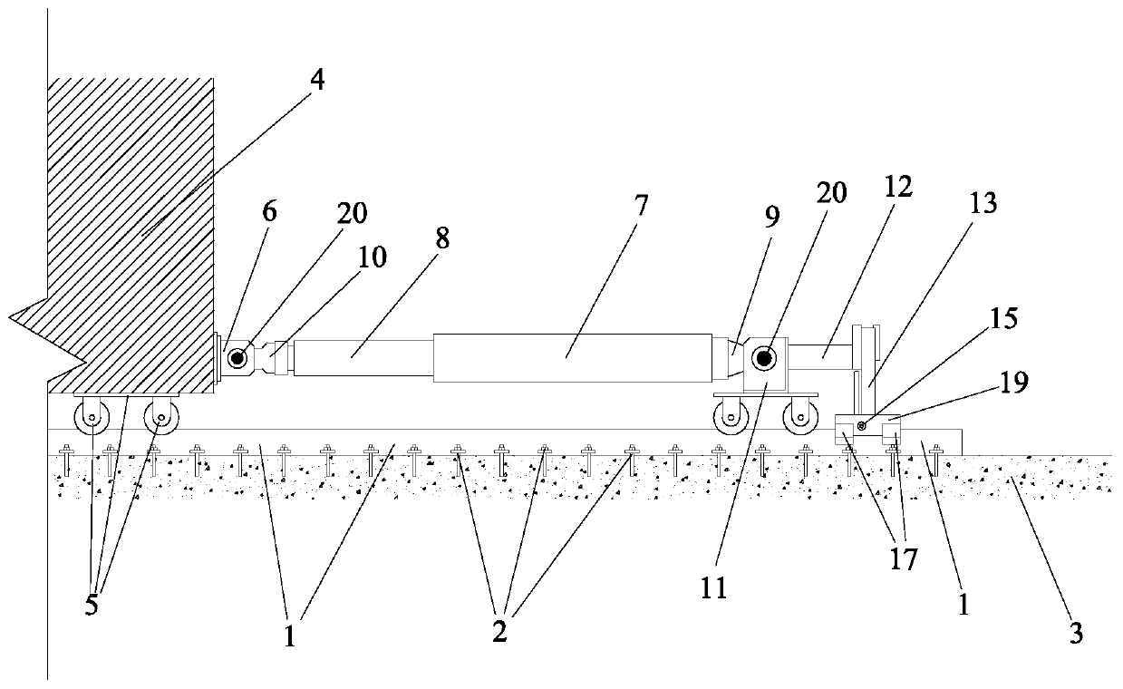 Lever type tightly-pressing and fixing building guide rail translation device and construction method