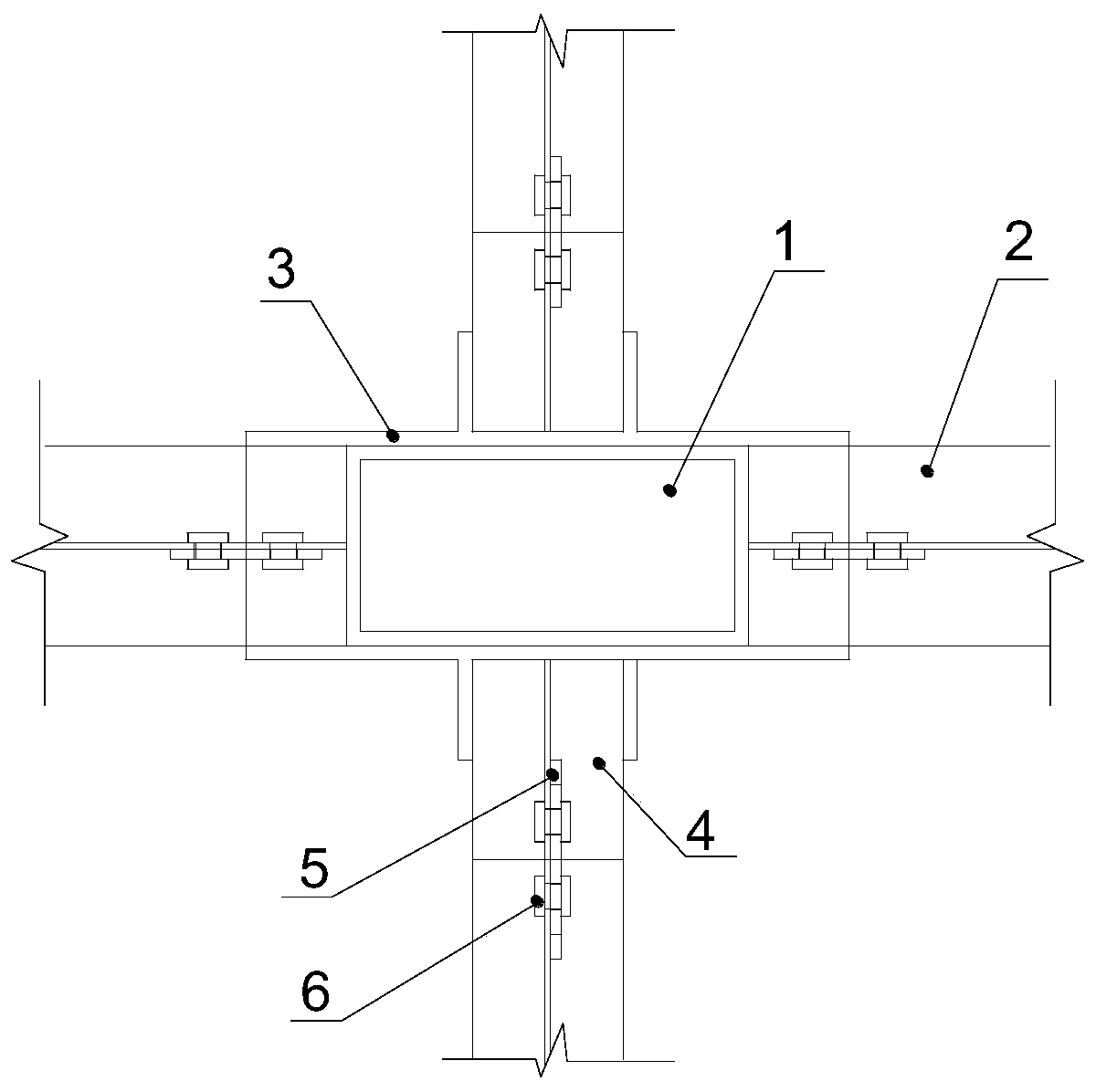 Pi-shaped piece node of flat steel tube concrete column