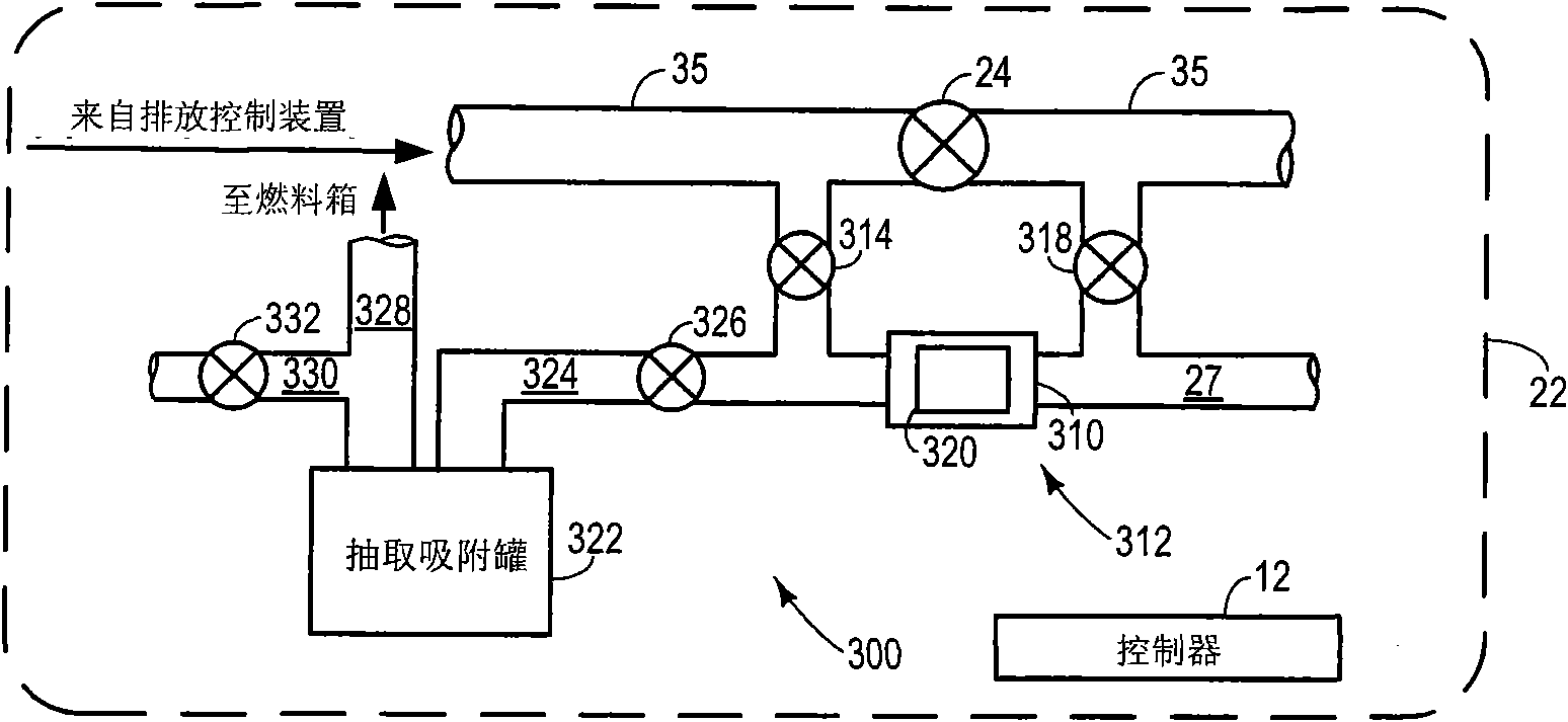 Hydrocarbon retaining system configuration for an internal combustion engine