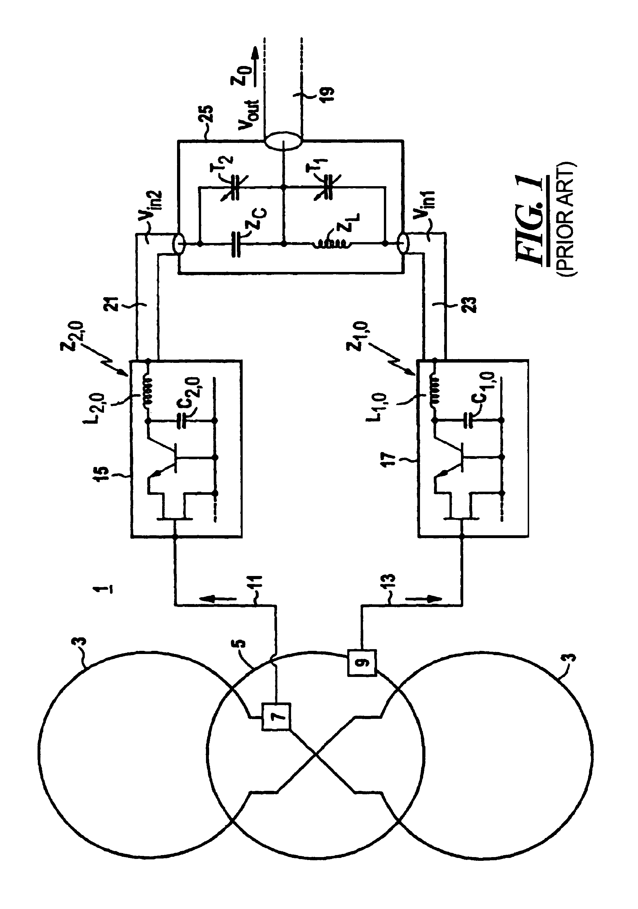 Reception device for a magnetic resonance tomography installation, having a phase shift-compensating amplifier