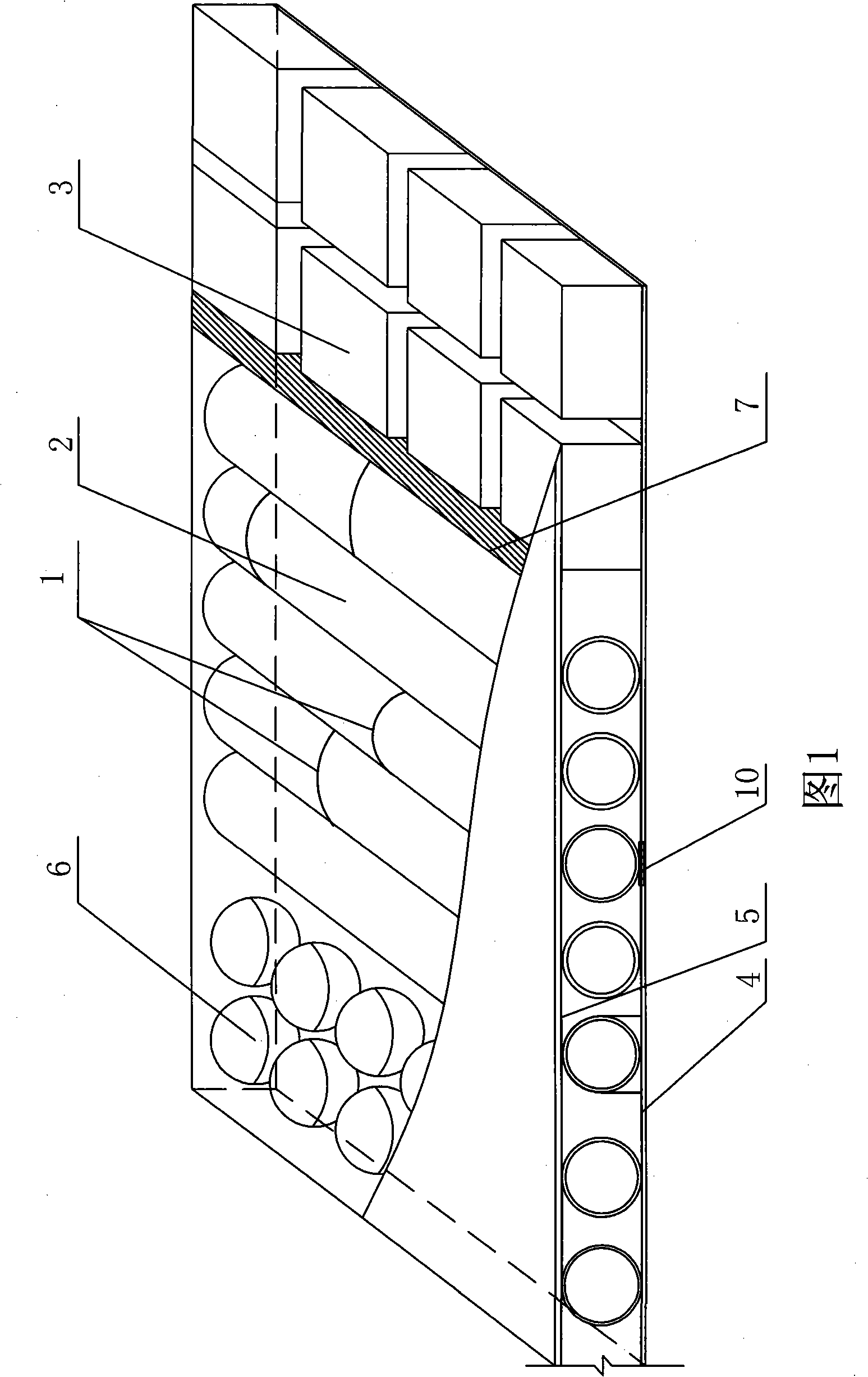 Combined type relief component cast-in-situ hollow building roof and construction method thereof