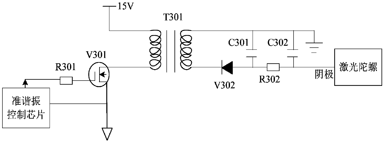 Circuit of single transformer for realizing luminance building-up and maintaining functions of laser gyroscope high-voltage power supply