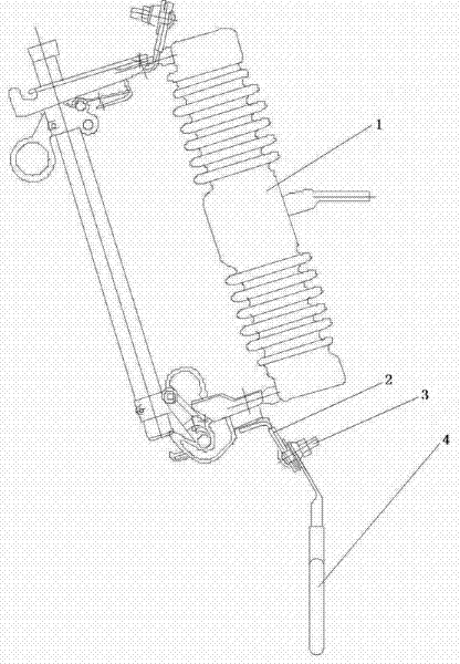 Grounding device for falling-type fuse