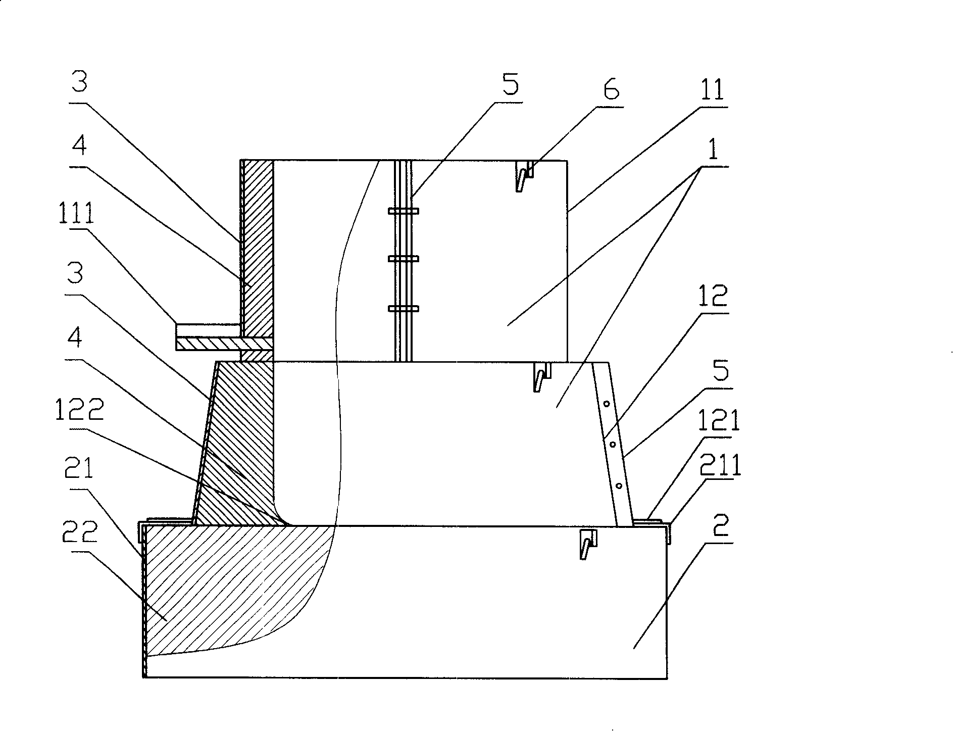 Combined stove especially for ferrotitanium smelting