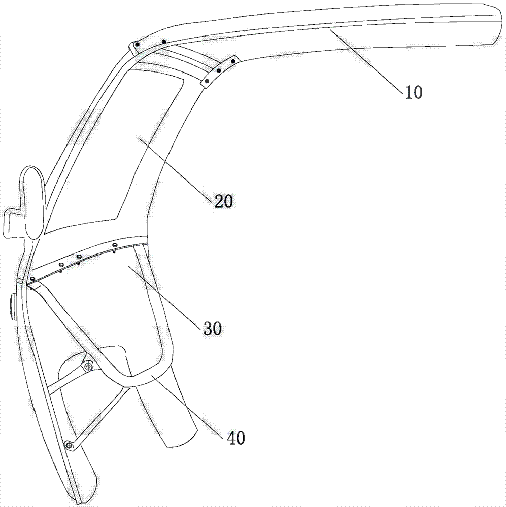 Split type head tent structure of tricycle and tricycle with structure