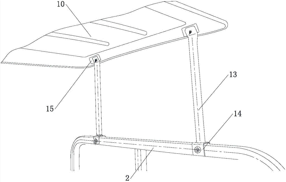 Split type head tent structure of tricycle and tricycle with structure