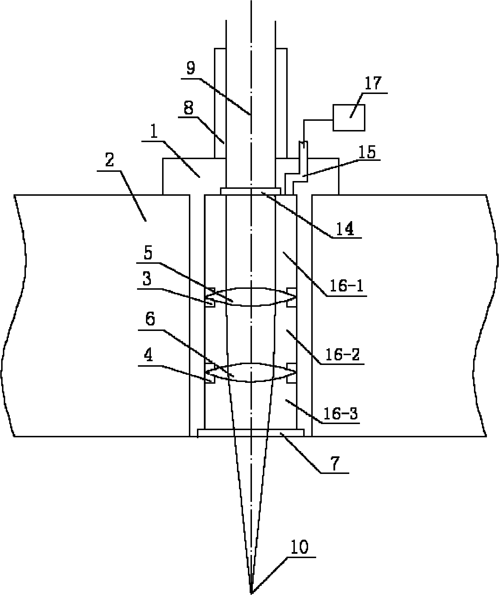 Variable-focus engine laser ignition device