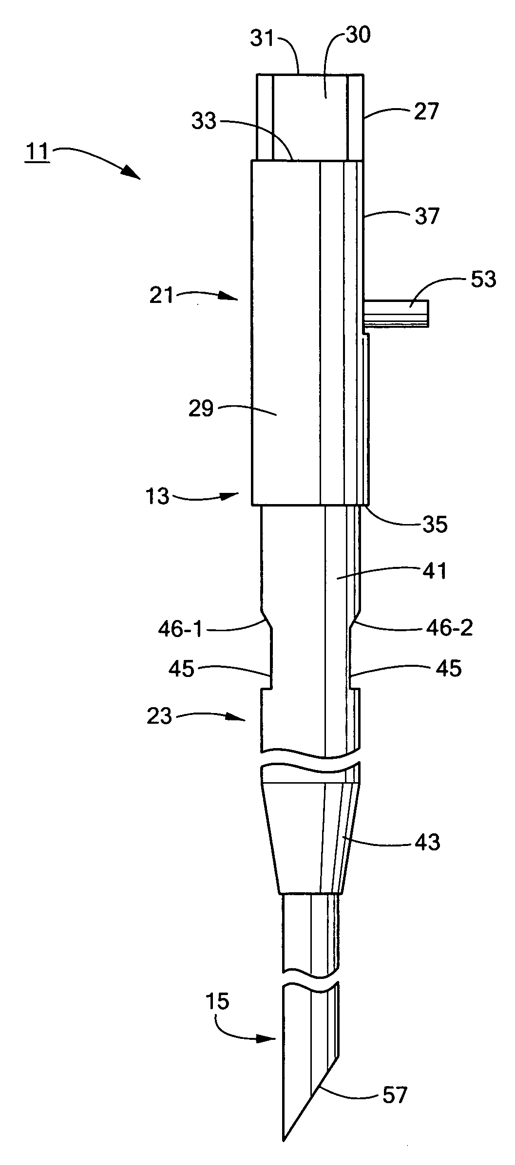 Access needle well-suited for percutaneous implantation in a body lumen