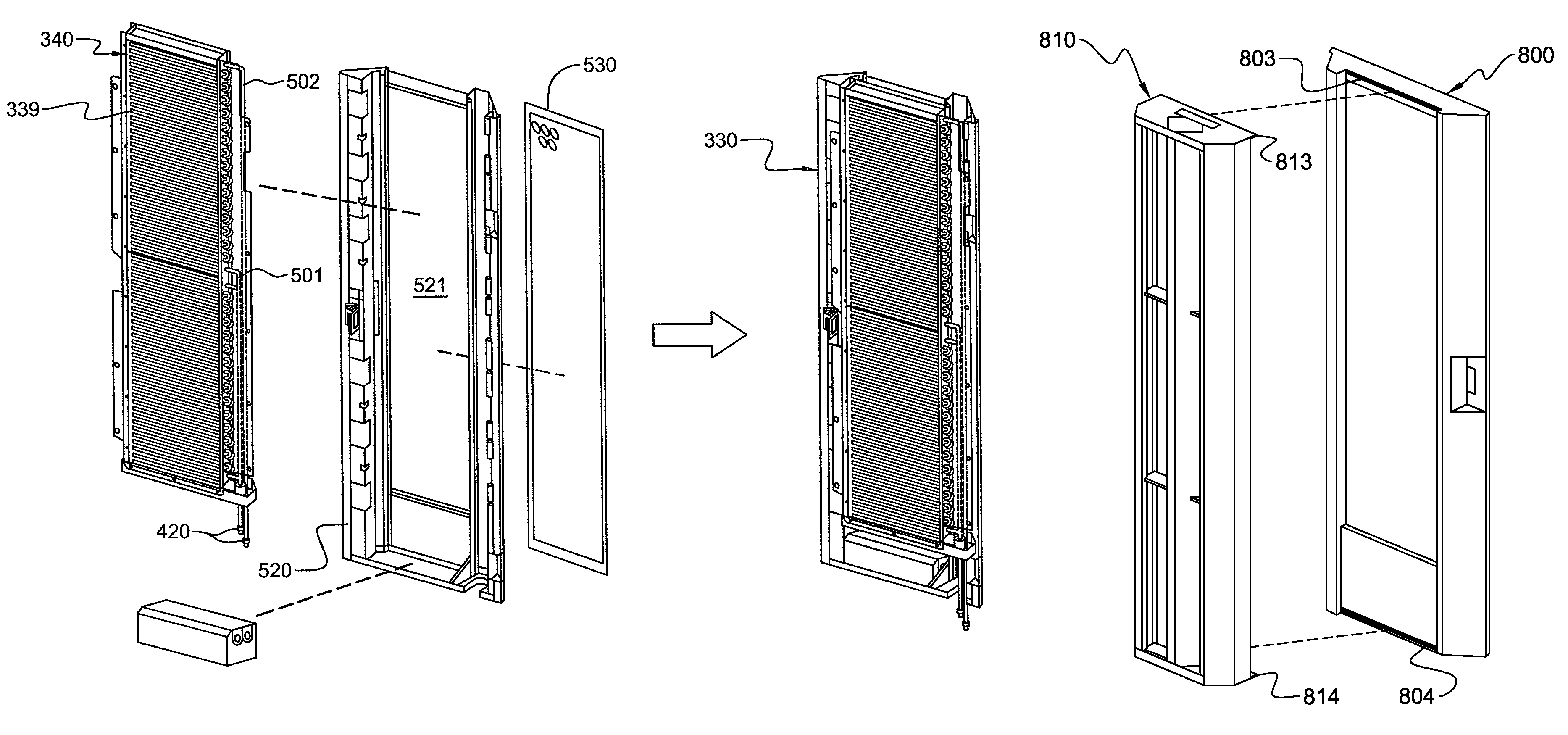 Noise-reducing attachment apparatus for heat exchanger door of an electronics rack of a data center