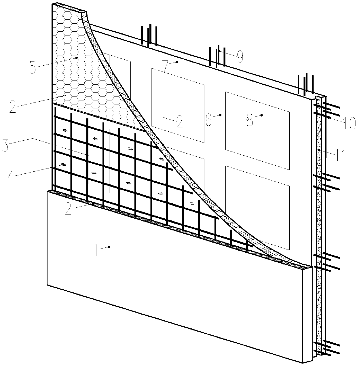 Assembled bidirectional composite wallboard and construction method thereof