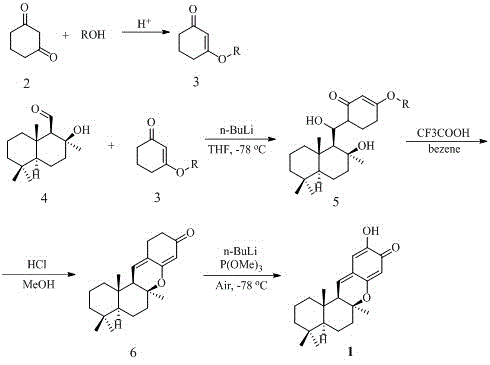 Synthesis method for marine natural product Puupehenone