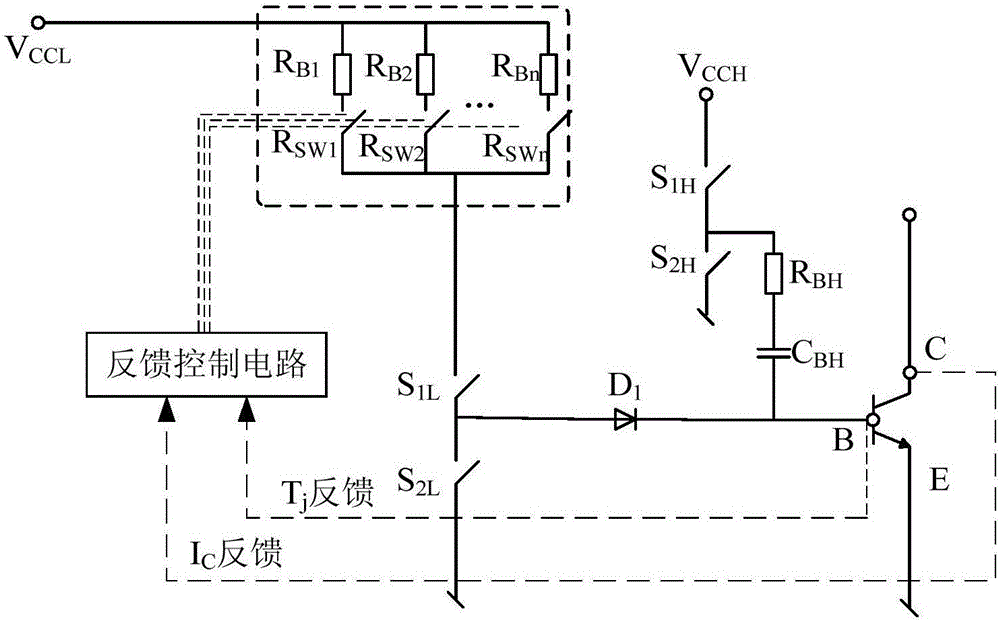 SiC BJT proportion drive circuit based on junction temperature and current feedback, control method thereof