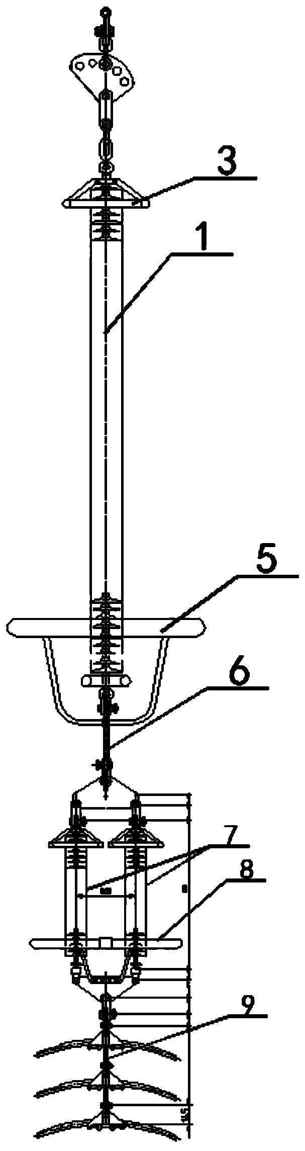 Che-shaped suspension string for preventing windage yaw