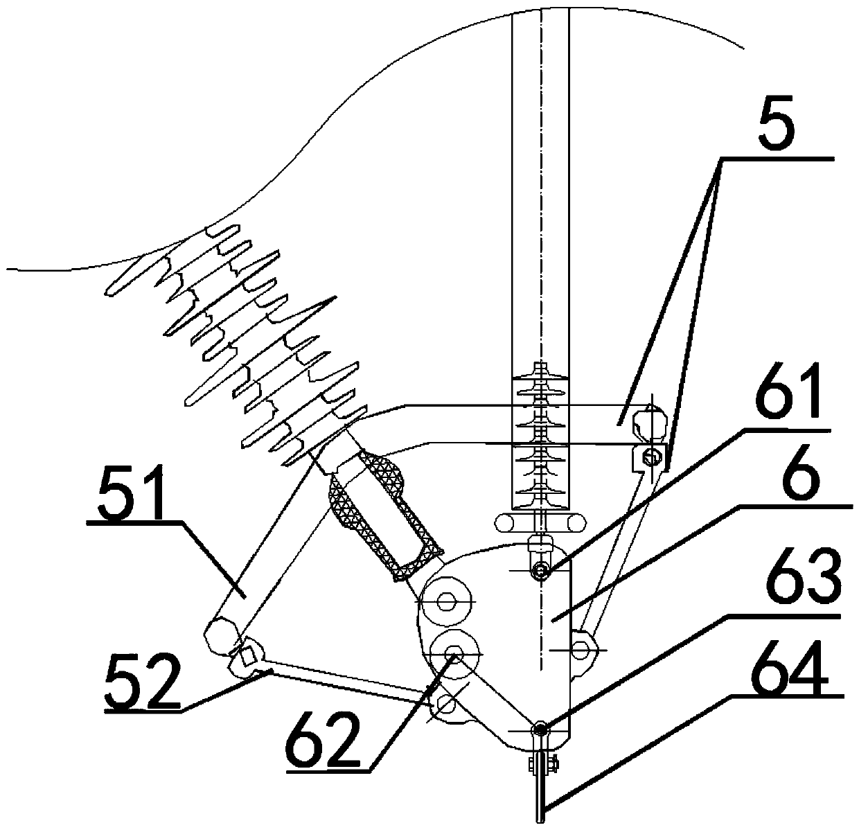 Che-shaped suspension string for preventing windage yaw