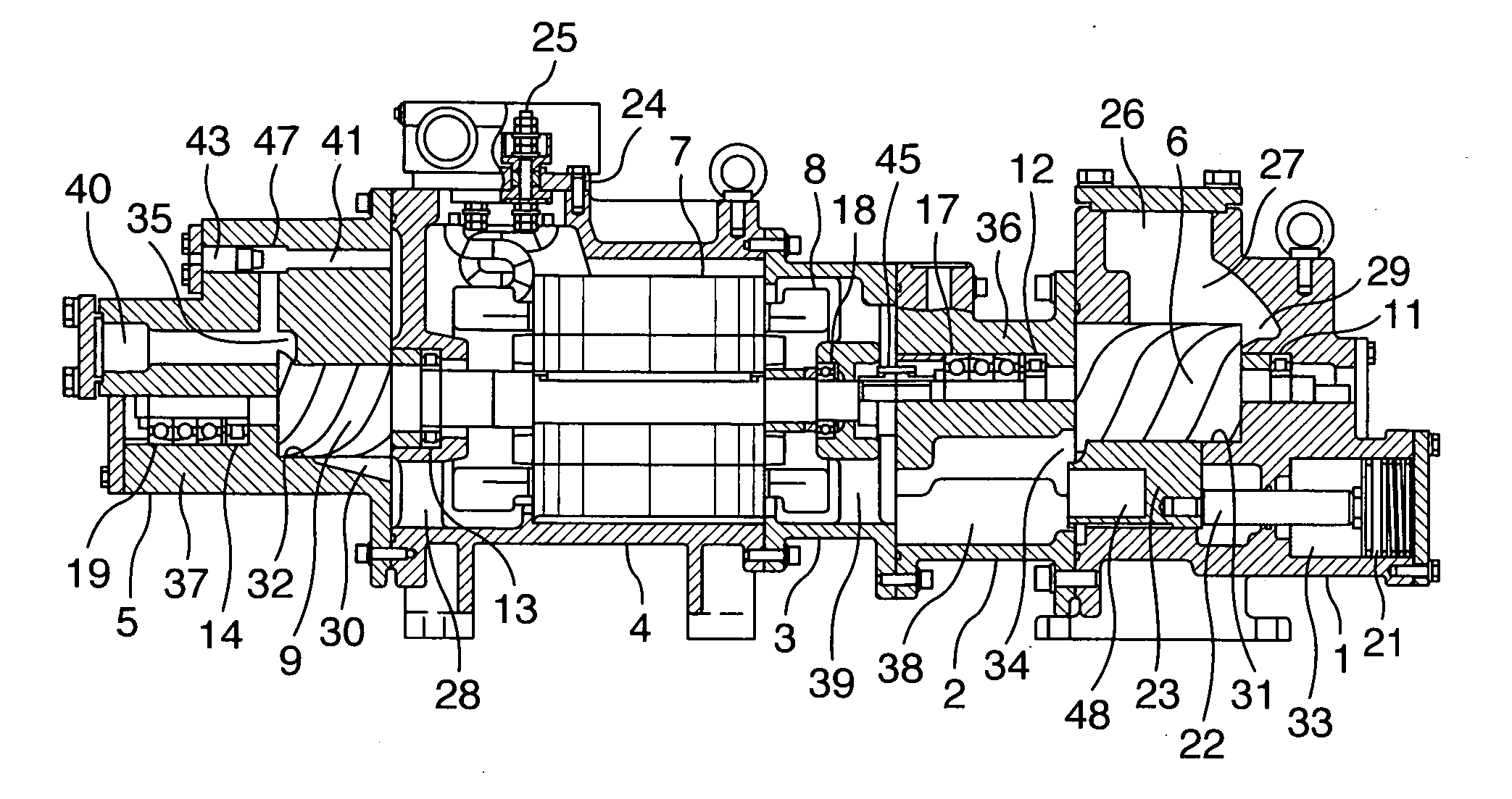 Two-stage screw compressor