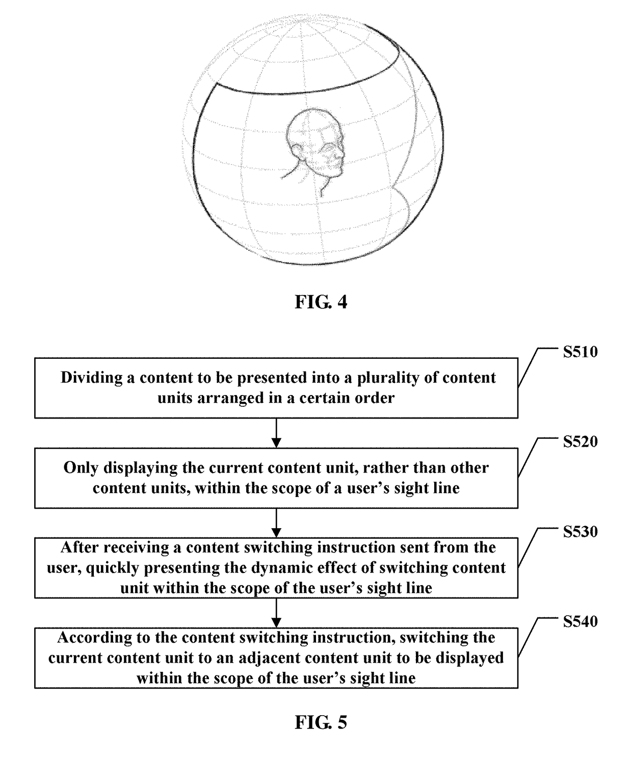 Wraparound interface layout method, content switching method under three-dimensional immersive environment, and list switching method